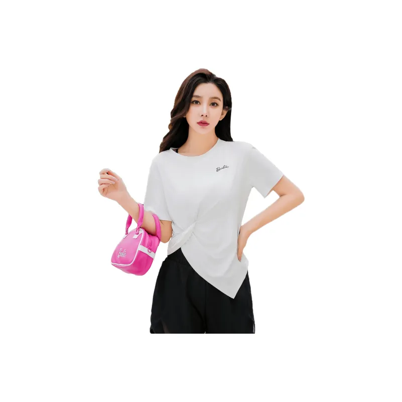 Barbie Yoga T Shirt Women's Raw White-0