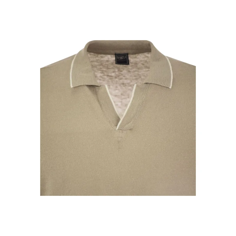 FEDELI Polo Shirts Men Beige-3