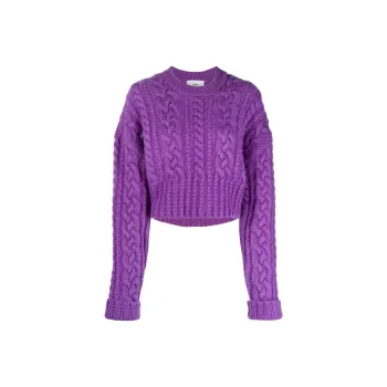 AMIPARIS Cable Knit Cropped Jumper