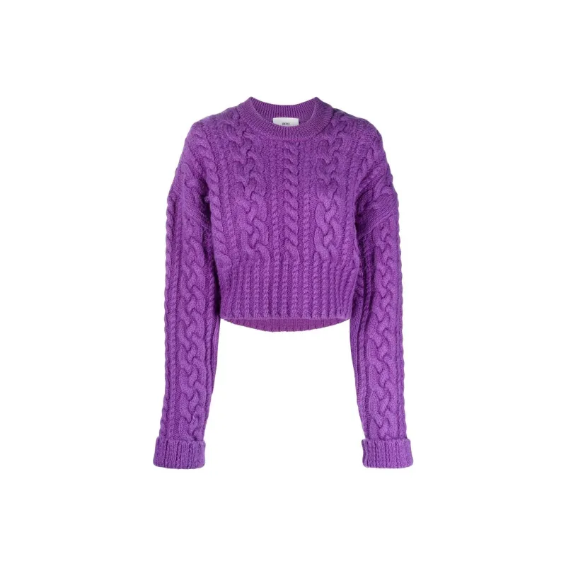 AMIPARIS Cable Knit Cropped Jumper-0
