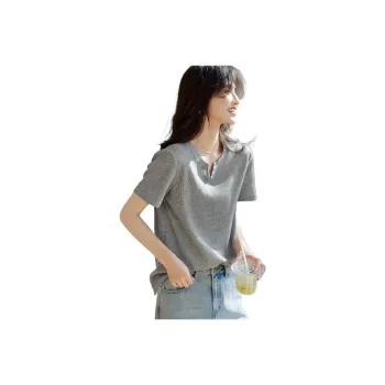XWI Set in Sleeve T Shirt Women's Multicolor Dots Gray