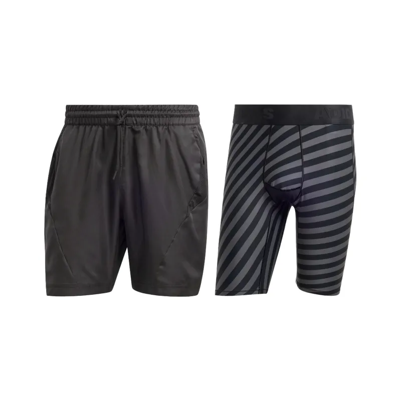 Adidas AEROREADY Two In One Pro Shorts Sports Shorts Men's Black-0