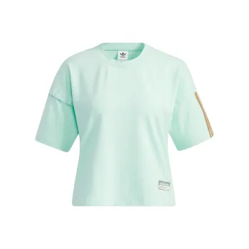 Adidas Originals Drop Shoulder Sleeve T Shirt Women's Frozen Green