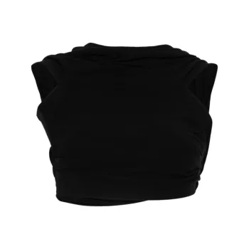 CASABLANCA Crepe Draped Crop Top
