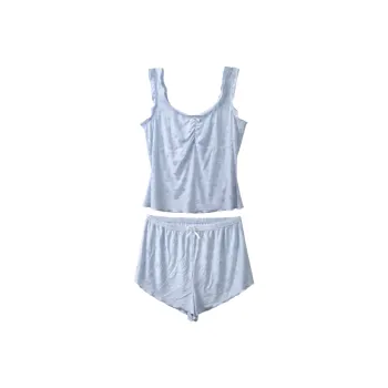 Lace Chili Pajama Set Women's Heather Gray Blue