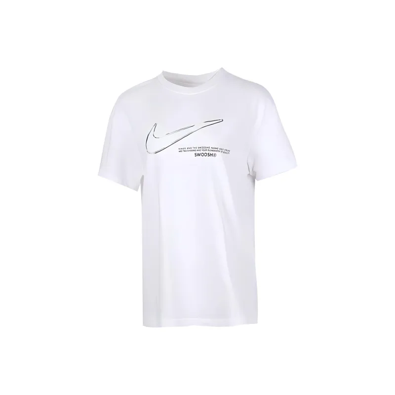 Nike Drop Shoulder Sleeve T Shirt Women's White-0