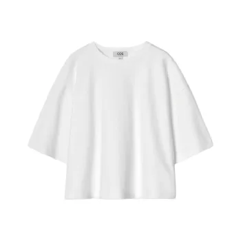 COS Drop Shoulder Sleeve T Shirt Women's White