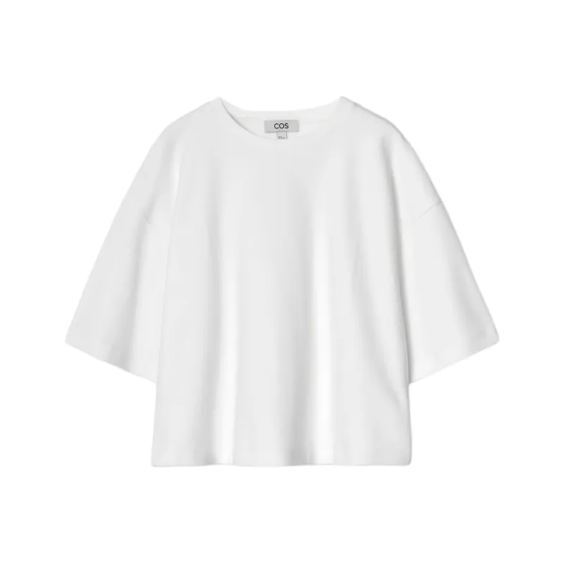 COS Drop Shoulder Sleeve T Shirt Women's White-0