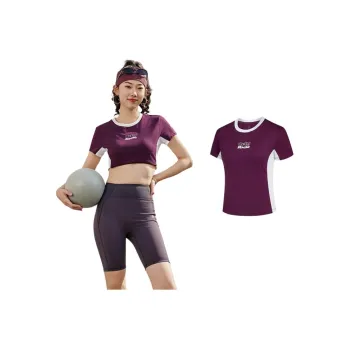 QIAODAN Sports Life Collection Regular T Shirt Women's Dark Berry Purple/Jordan White