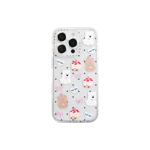 Wei Xin Acrylic Material Polka Dot Cake Animal Phone Cases Compatible With IPhone 16/15 Pro Max/Apple 13/14 Pro/Max