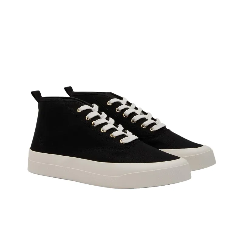 Maison Kitsune Mid Top Canvas Shoes Men's Black-2
