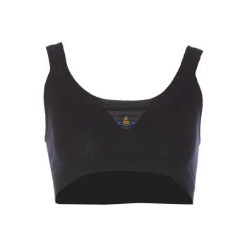 Vivienne Westwood Orb Embroidered Knit Cropped Top