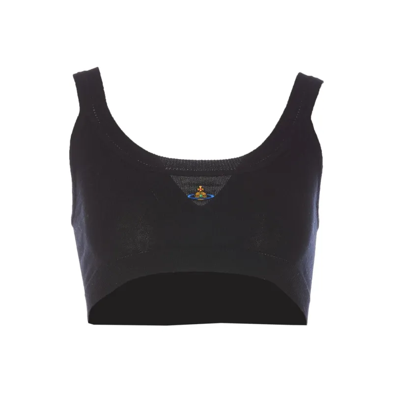 Vivienne Westwood Orb Embroidered Knit Cropped Top-0