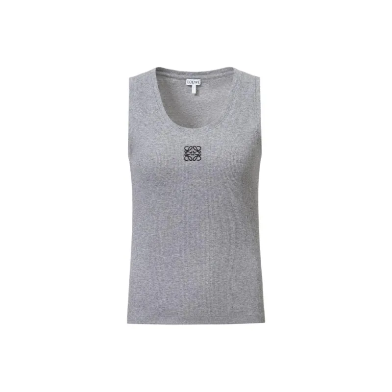 LOEWE Anagram Cotton Top Grey Melange-0