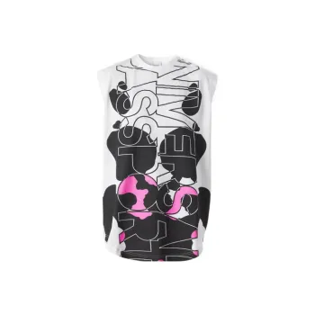 Burberry Universal Passport Printed Sleeveless T shirt White/Pink/Black