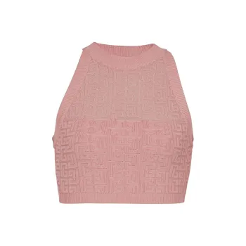 BALMAIN Pb Labyrinth Knit Top