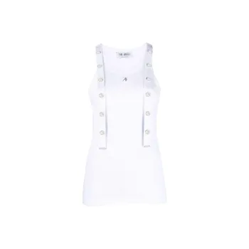 The Attico Logo Patch Ribbed Tank Top