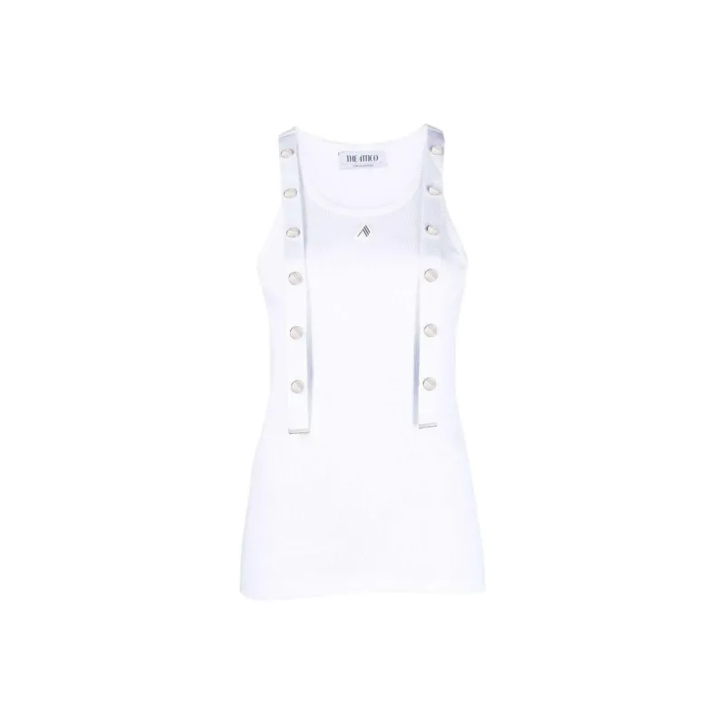 The Attico Logo Patch Ribbed Tank Top-0