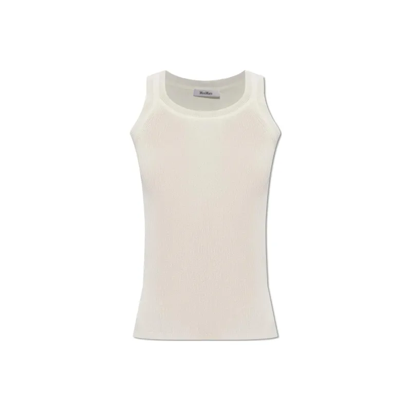 MaxMara Zemira Ribbed Sleeveless Top-0