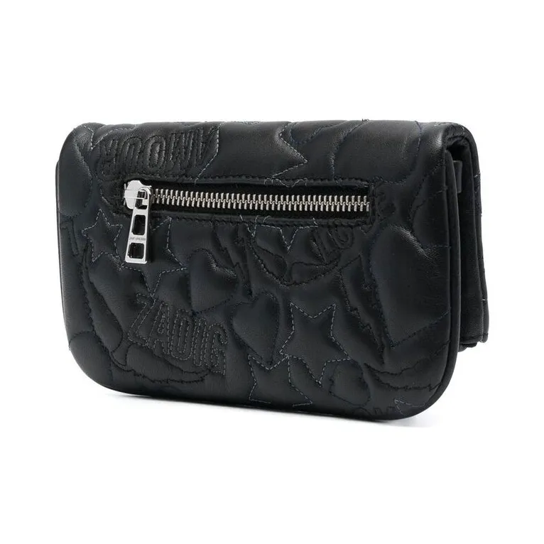 Zadig & Voltaire Rocky Quilting Lambskin One Shoulder Crossbody Clutches Extra Mini Women's Black-2