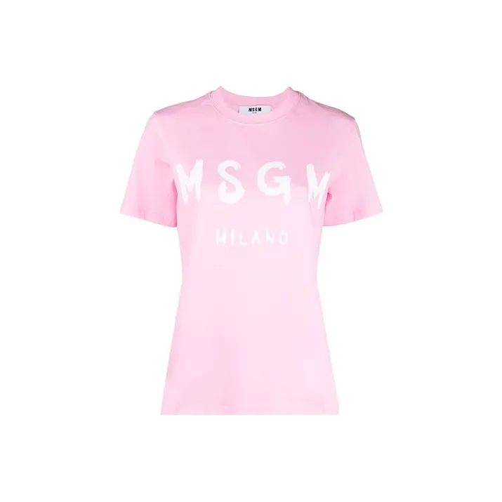 MSGM Logo Printed Crewneck T Shirt-0