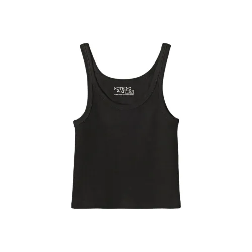 NOTHING WRITTEN Curved Rib Tank Tank Tops Women's BLACK/Black