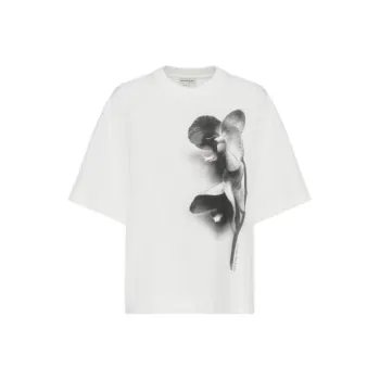 Alexander McQueen Orchid Printed Crewneck T-Shirt