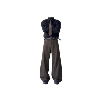 NEVER RULE Casual Pants Unisex Coffee