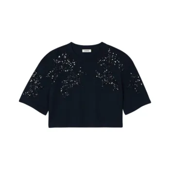 Sandro Rhinestone embellished T shirt