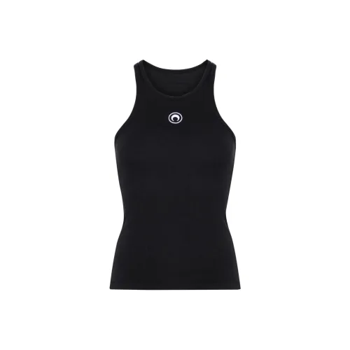 Marine Serre Moon embroidered Ribbed Tank Top