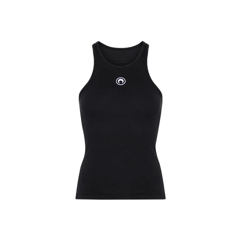 Marine Serre Moon embroidered Ribbed Tank Top-0