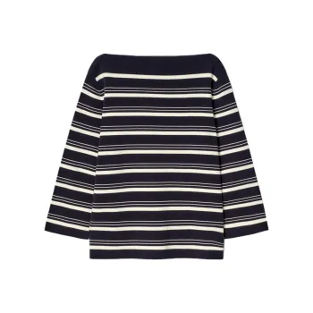 COS T Shirt Women's Navy Blue/Stripes