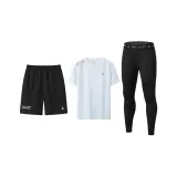 White Short-Sleeved Shirt+Shorts+Pants