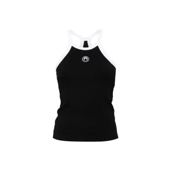Marine Serre Logo Embroidered Sleeveless Top