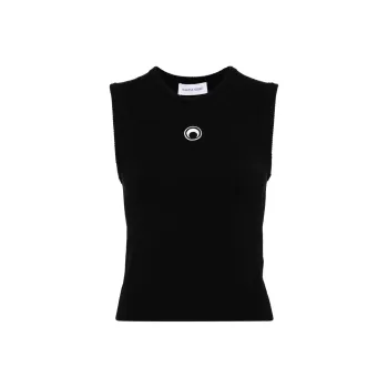 Marine Serre Sleeveless Ribbed Knitted Top