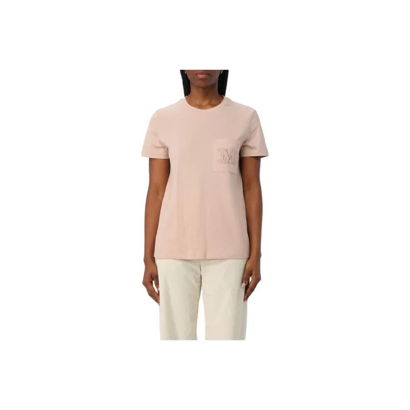 MaxMara Mango Logo Embroidered Crewneck Top-0