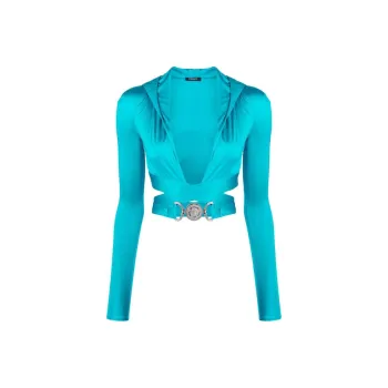 VERSACE Medusa Biggie Cut Out Cropped Top