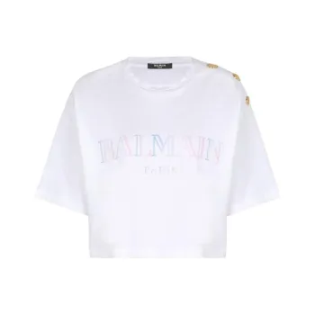 BALMAIN Crop Tops Women's White