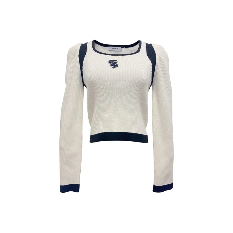 FOREVER 21 Base Layer Slim Fit Sweater Women's White-0