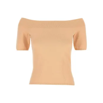 Alexander McQueen Off Shoulder Short Sleeved Top