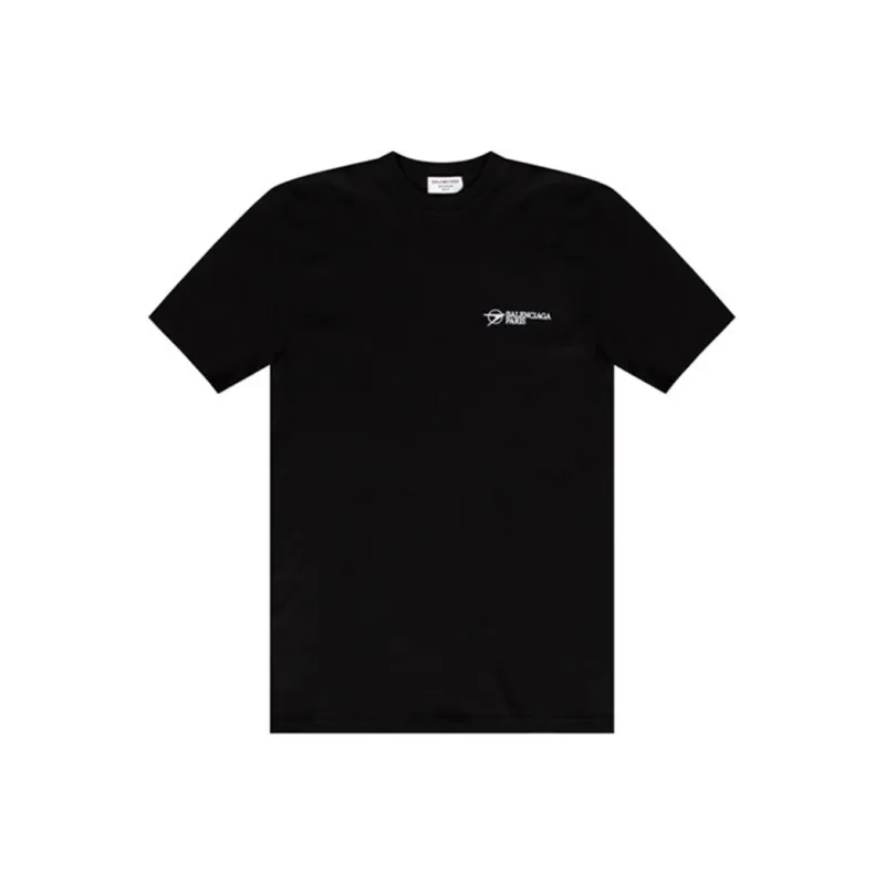 Balenciaga Front And Back Embroidered Short-Sleeved T-Shirt Women's Black-0