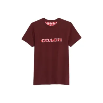 COACH T Shirts Women's Burgundy