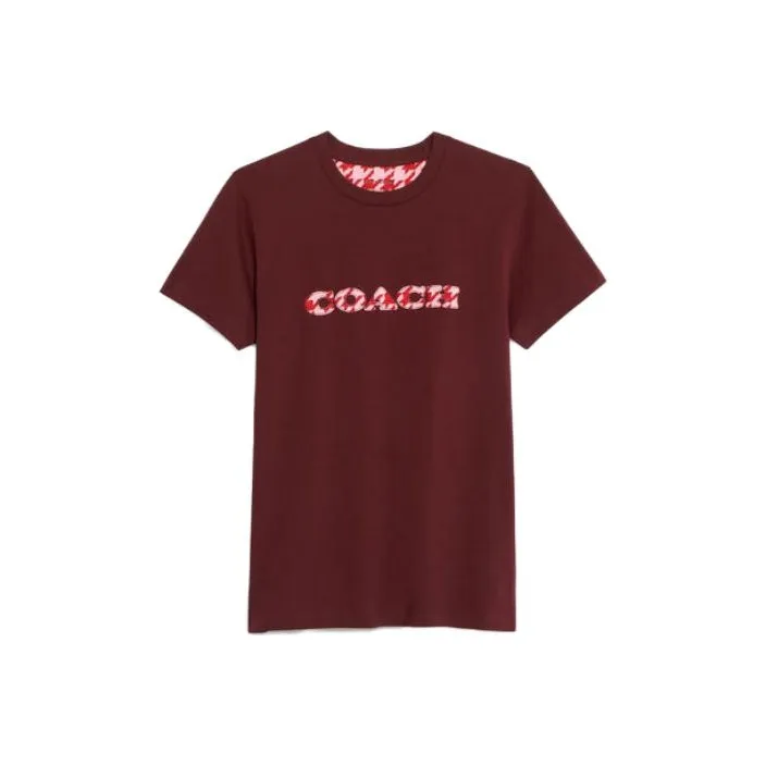 COACH T Shirts Women's Burgundy-0