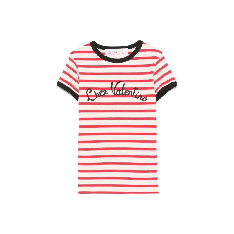 Valentino Striped Crewneck T Shirt-0