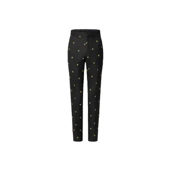 LOUIS VUITTON Embroidered Wool Blend Evening Cigarette Pants