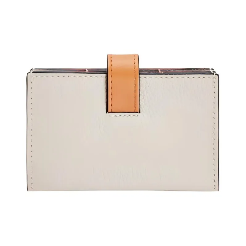 LOEWE Cow Leather Accordion Pleat Card Bag Women's Light Oat/Honey Brown-1