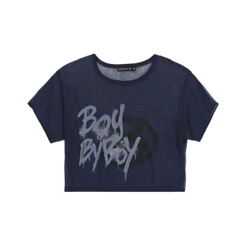 BOY BY BOY Crop Tops Women's Navy Blue