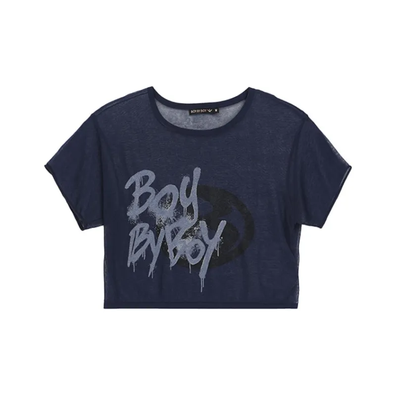 BOY BY BOY Crop Tops Women's Navy Blue-0