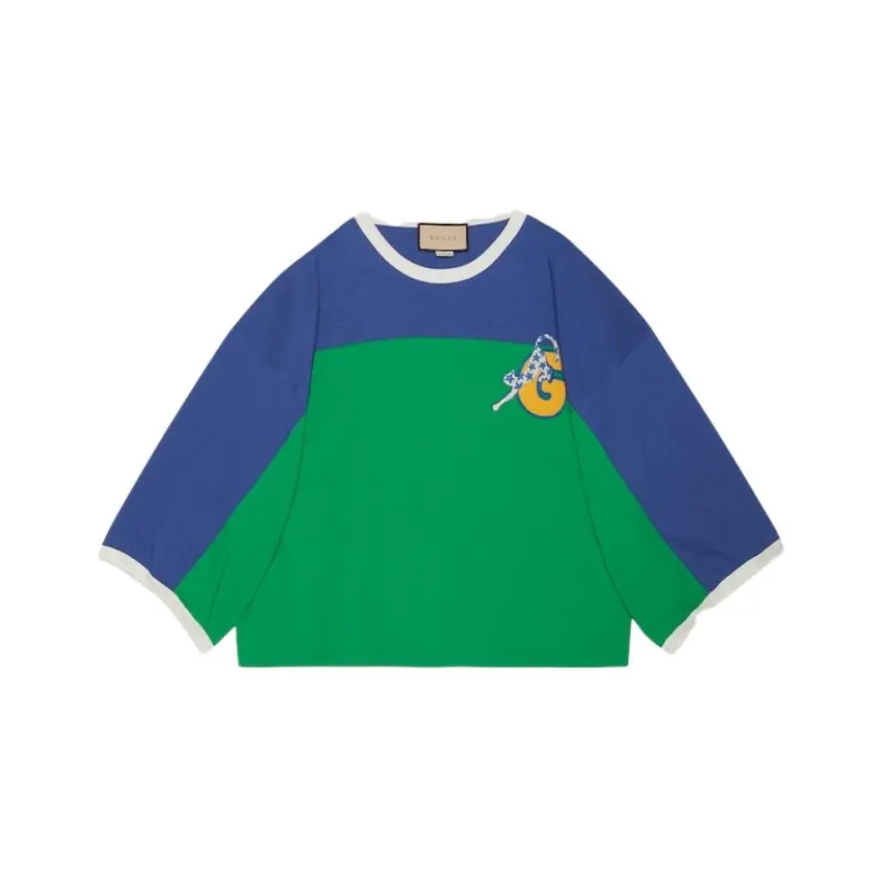 GUCCI Drop Shoulder Sleeve T Shirt Women's Multicolor-0