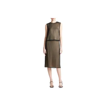 VINCE Beaded-trim Semi-sheer Tank Top
